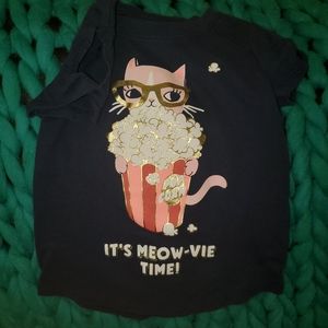 Kitty eating pop corn t shirt